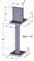 405700 Pfostenträger mit Schwert, zum Einbetonieren oder auf Standfuß 