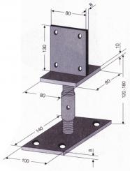405717 Pfostenträger mit Schwert, zum Aufschrauben, verstellbar 