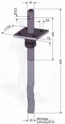 405755 Pfostenträger mit Dorn, zum Einbetonieren, höhenverstellbar, 100 x 100 