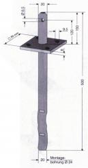 405779 Pfostenträger mit Dorn, zum Einbetonieren, Platte 80 x 80 