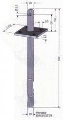 405786 Pfostenträger mit Dorn, zum Einbetonieren, Platte 100 x 100 